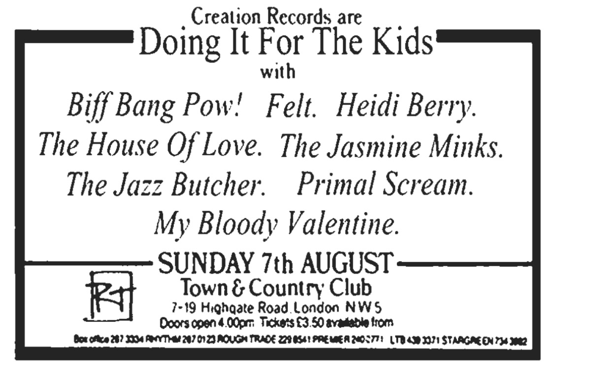 Creation Records are Doing It For The Kids