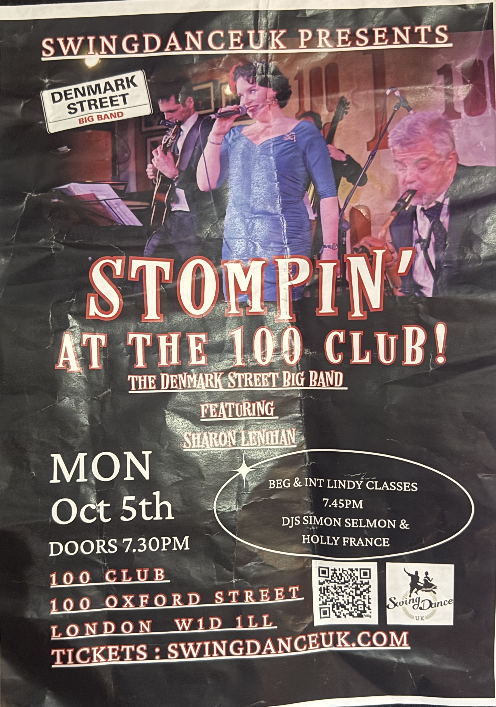 Flyer for Stompin' at the 100 Club!