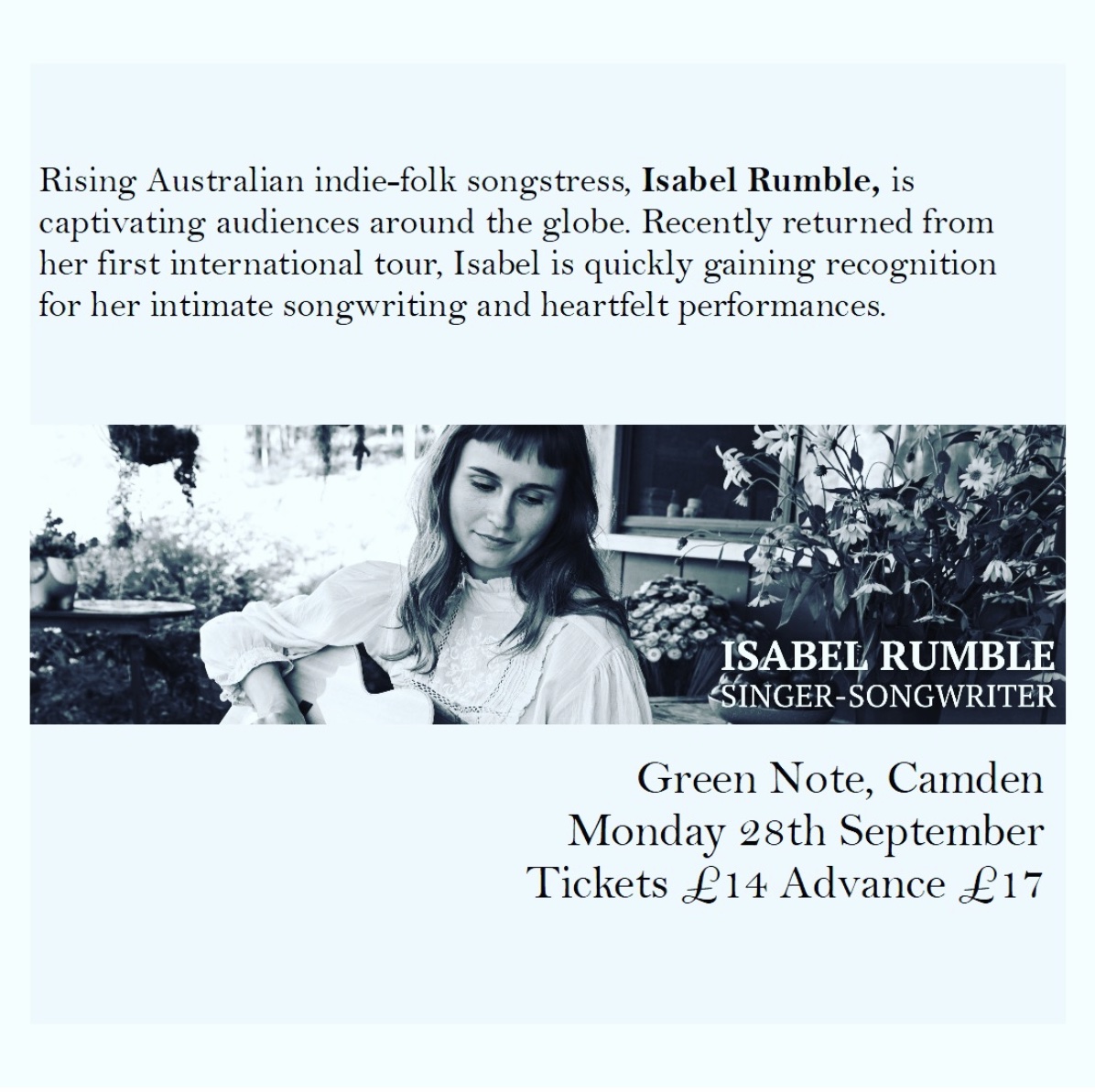 Flyer connected to Isabel Rumble