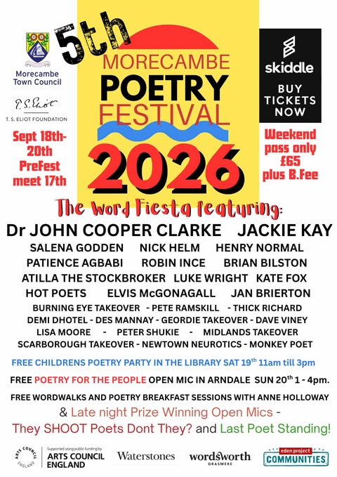 Flyer for Morecambe Poetry Festival 2026