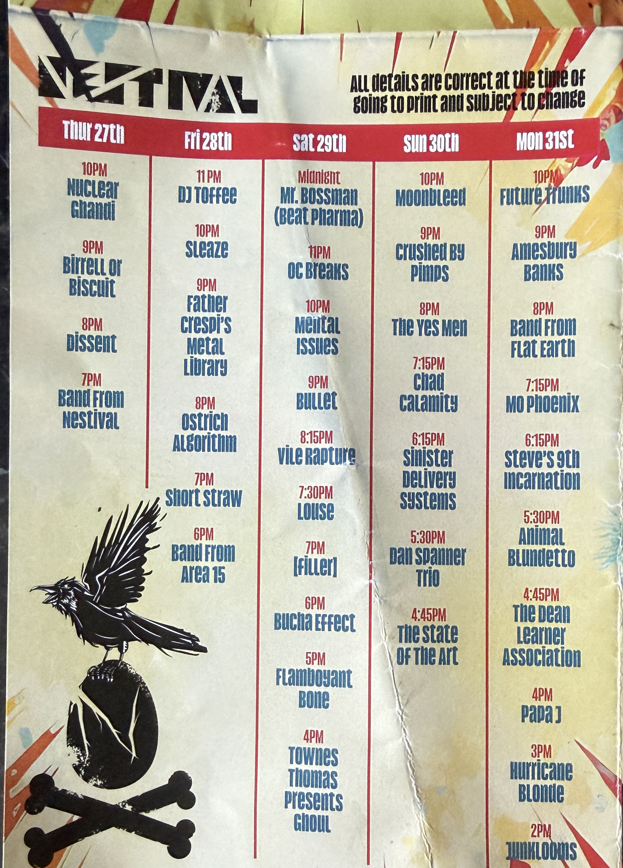 Flyer for NESTIVAL 2026 Sunday