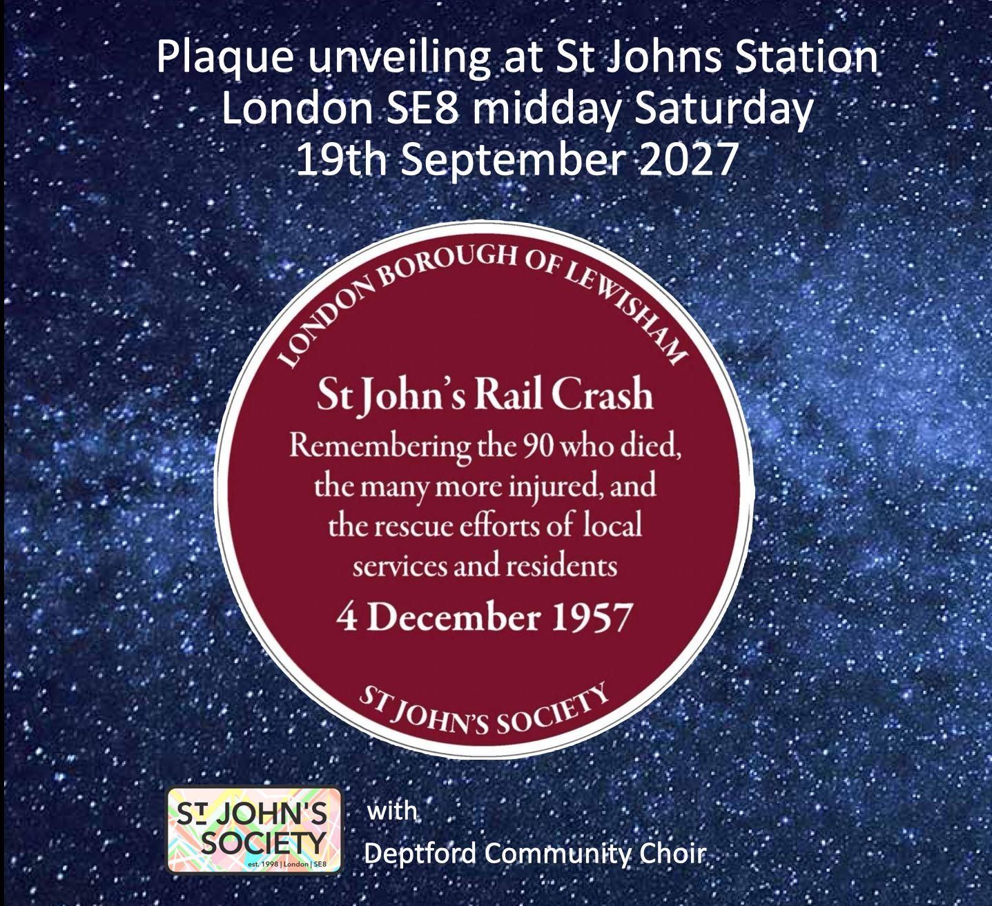 St John's Rail Crash - Memorial Plaque unveiling