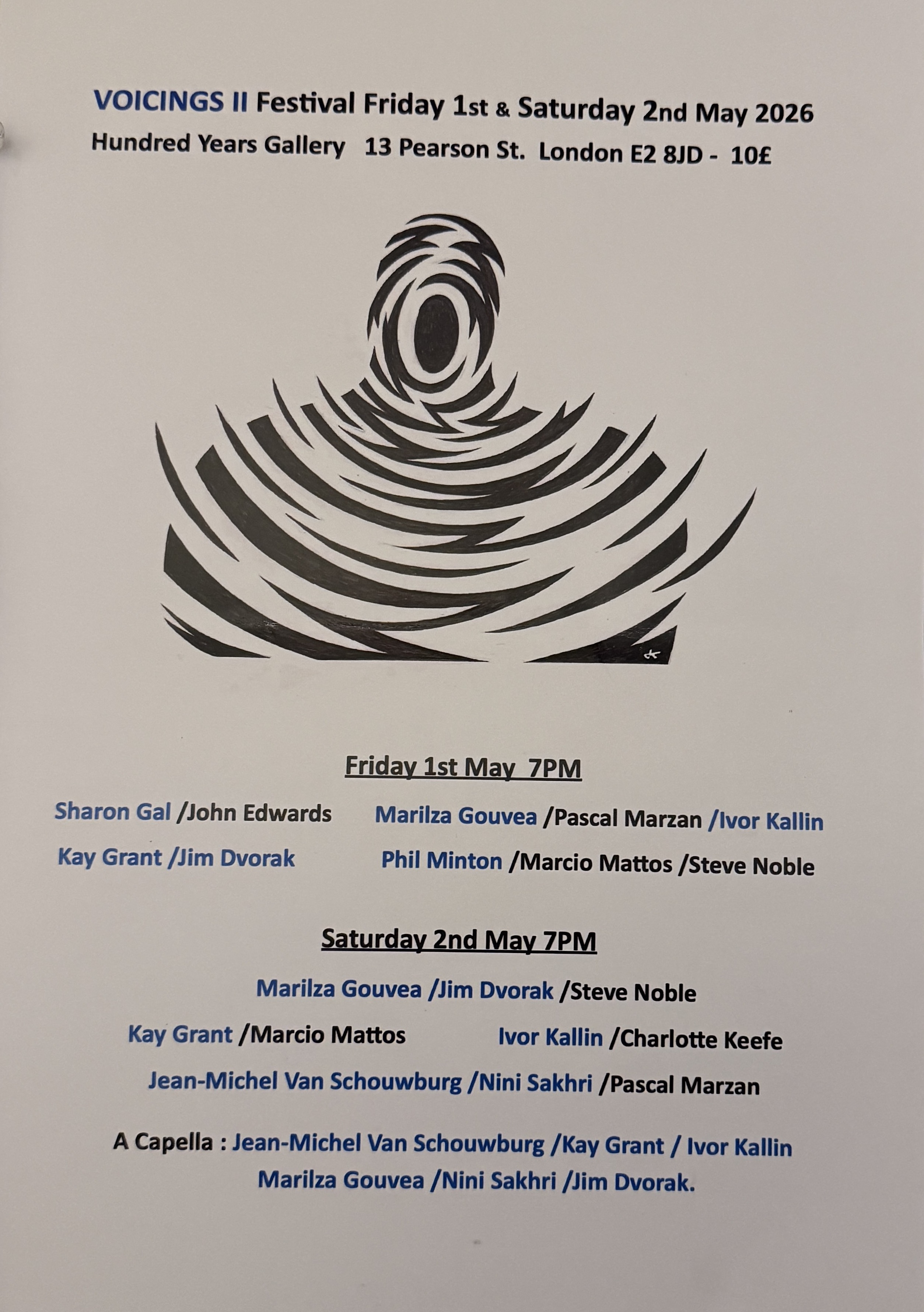 Voicings II Festival Saturday 2nd May