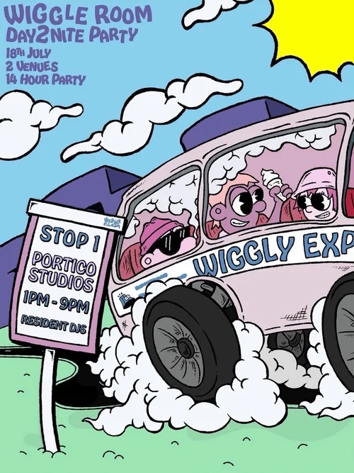 Flyer connected to WIGGLE ROOM DAY2NITE PARTY