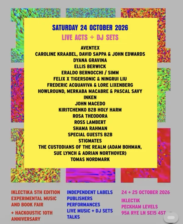 Flyer for Iklectika 5th Edition Independent Labels Experimental Music Publishers and Book Fair