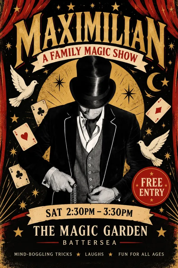 Flyer for Family Friendly Magic Show – Halloween Daytime